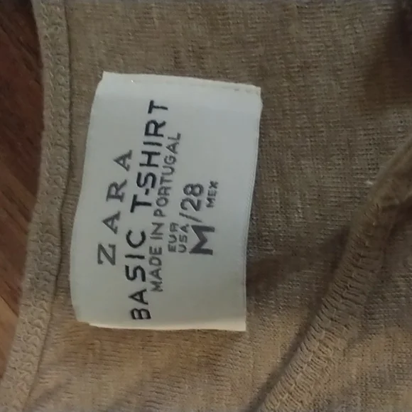 Zara Basic Tan T-Shirt Lightweight - Picture 9 of 12